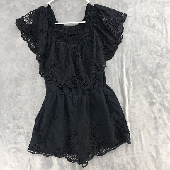 Abercrombie & Fitch Pants - Abercrombie Fitch Romper Womens XS Black Lace Lined Boho Chic Shorts